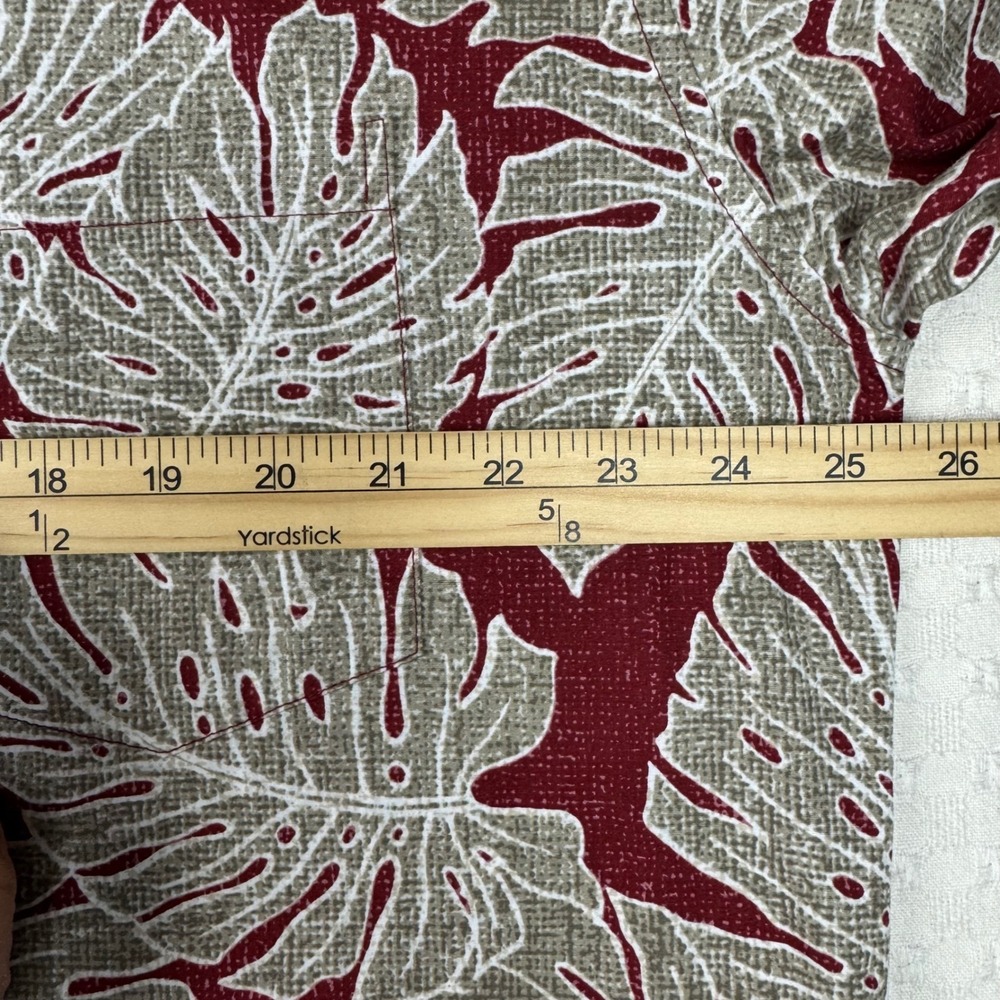 Hilo Hattie Hawaiian Shirt Men XL Monstera Leaf Short Sleeve Popover Aloha Retro - Picture 8 of 12